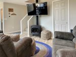 Living Area With Streaming TV and Gas Fireplace